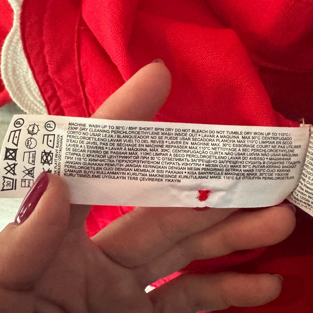 MANGO Red Scalloped Trim Cotton Button-Down Blouse (XS, NWT) E90 - Picture 7 of 8